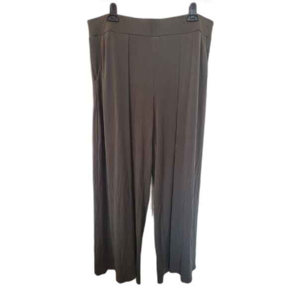 Gibson Latimer Olive Green Wide Leg Trouser Pants - Picture 1 of 7